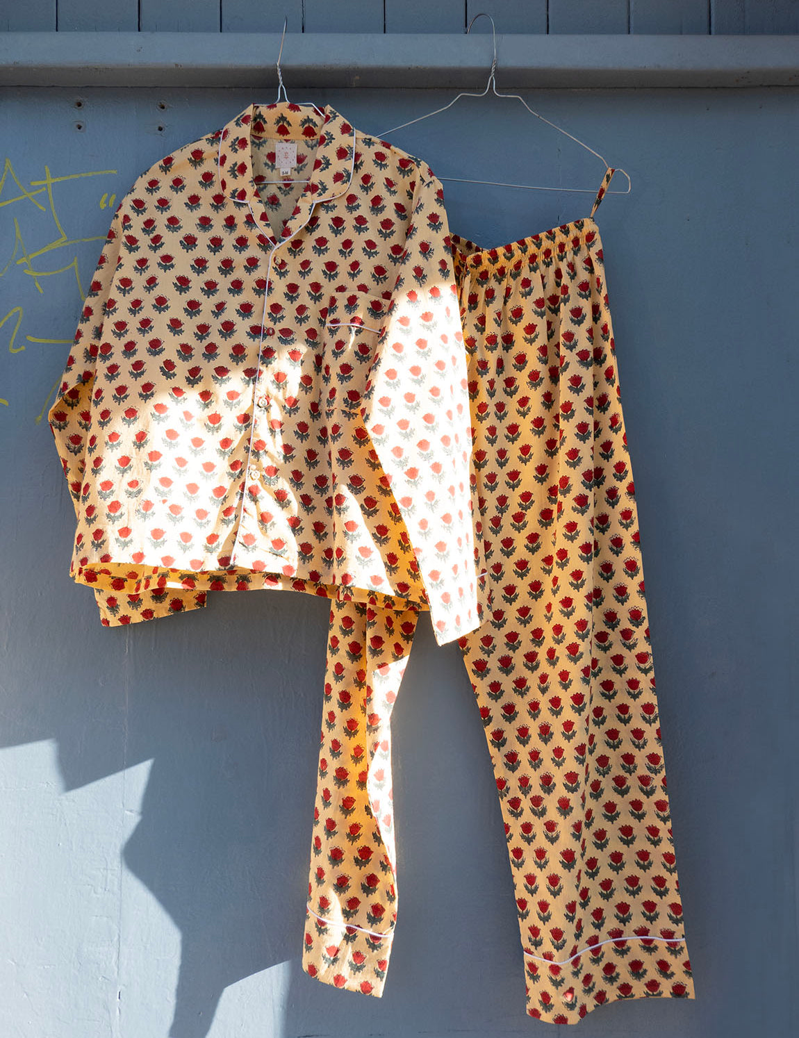 Pajamas Blockprint - Red Flower