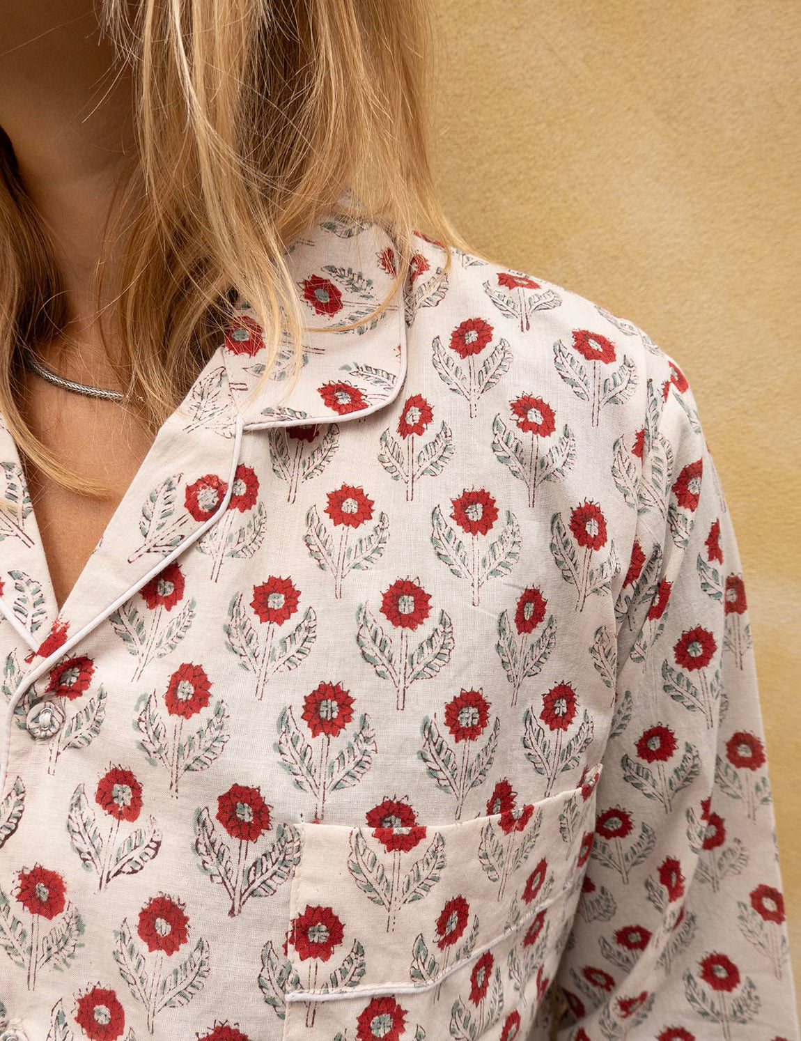 Pyjamas Blockprint - Red Flower
