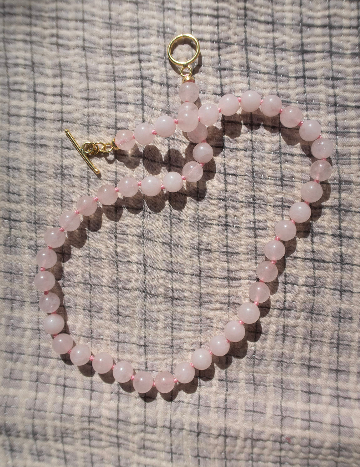 Aunties Necklace - Rose Quartz