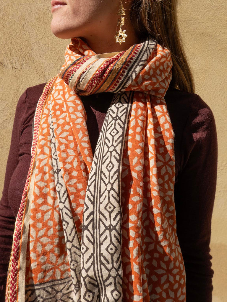Bagru Tørklæde - Rust