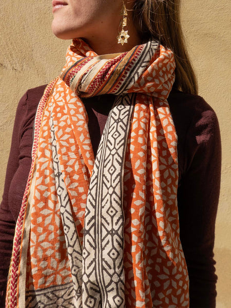 Bagru Tørklæde - Rust