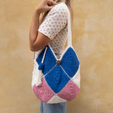 Bali Bag - Blue and Pink Squares