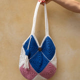 Bali Bag - Blue and Pink Squares