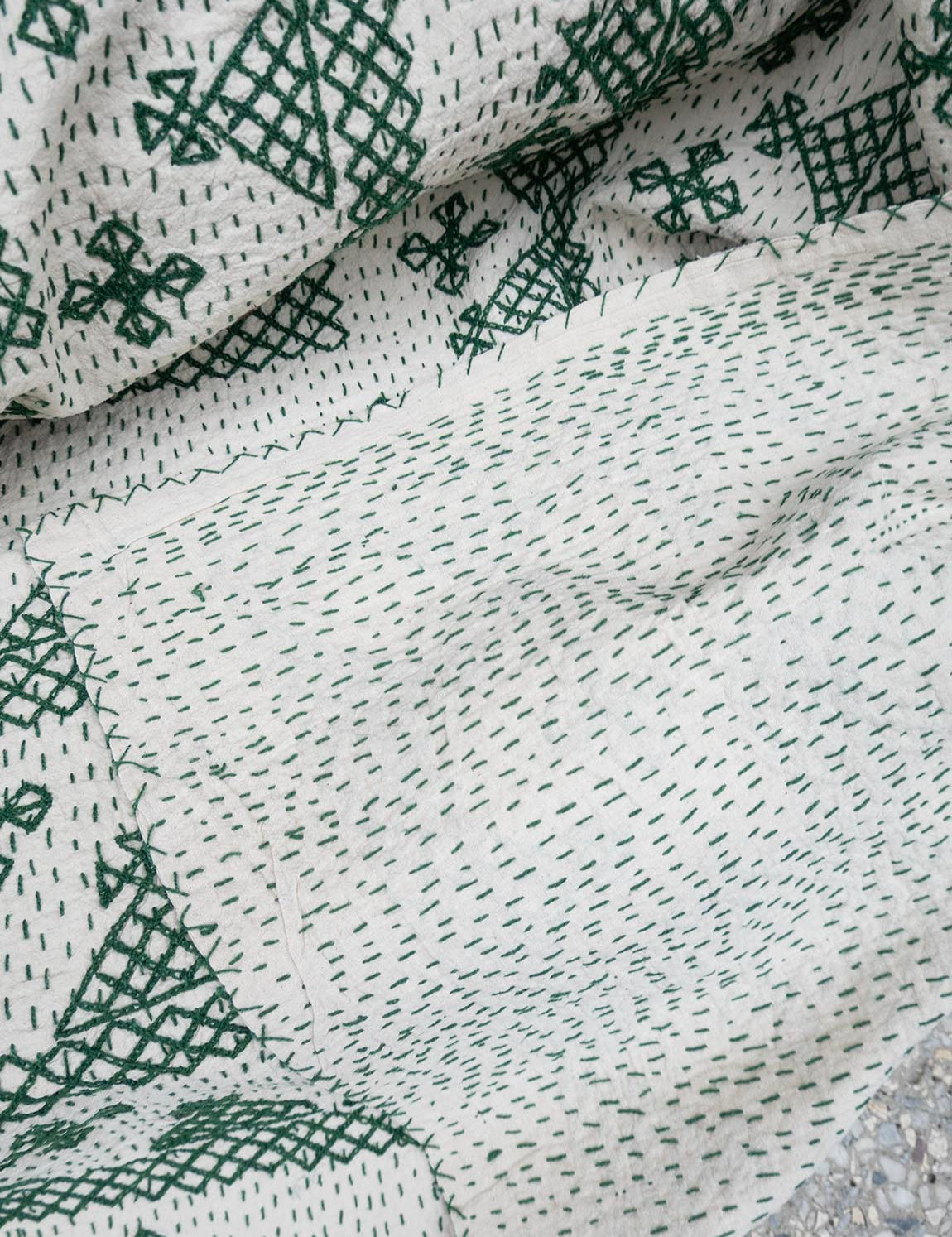 Cross stitch sengetæppe - Green