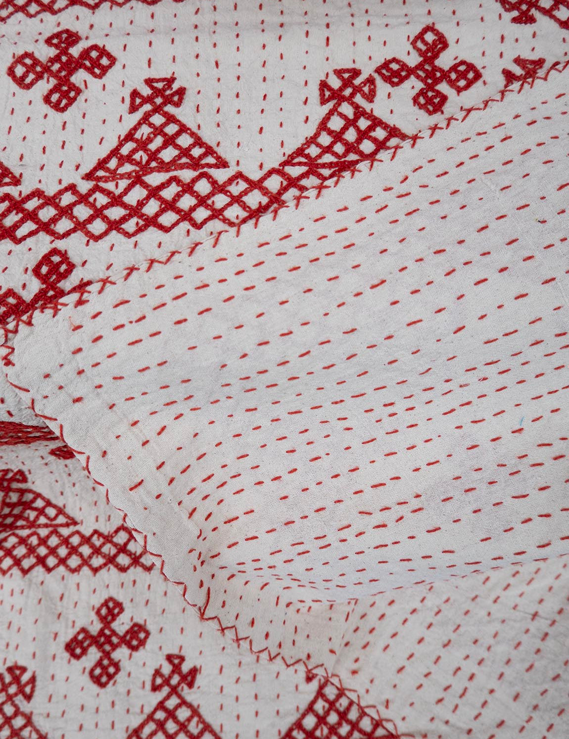 Cross stitch sengetæppe - Red