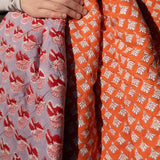 Quilted rug - Tangerine / Purple