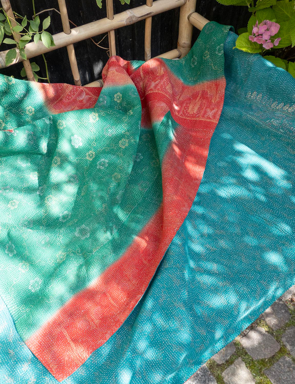 Indian kantha bedspread - 864