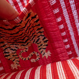 Tove Tote - Quilted Blockprint - Red with Tiger