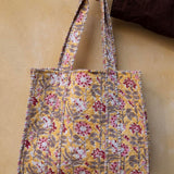Tove Tote - Quilted Blockprint - Yellow