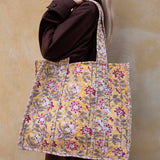 Tove Tote - Quilted Blockprint - Yellow