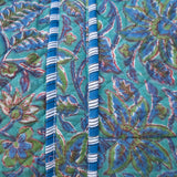 Tove Tote - Quilted Blockprint - Turquoise Green