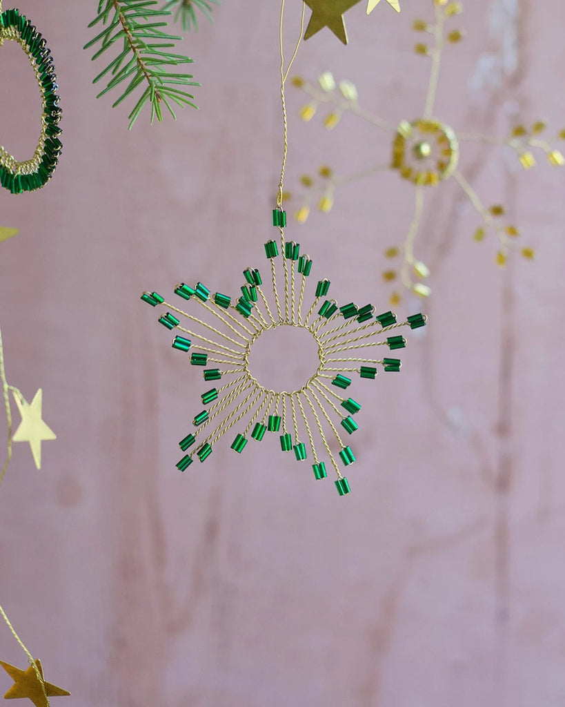 Indian Christmas - Green Star Ornament