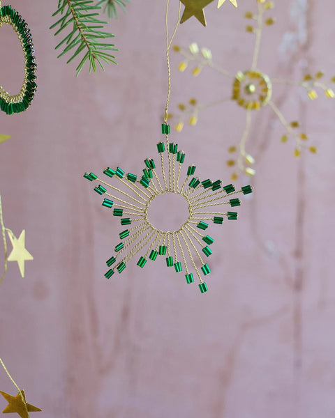 Indian Christmas - Green Star Ornament