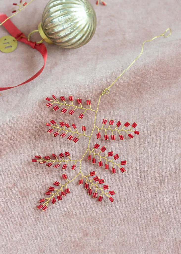 Indian Christmas - Branch Red Pearls