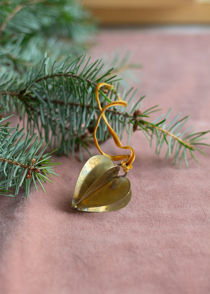 Indian Christmas - Brass Heart Hanger