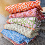 Quilted baby blanket - Yellow/Pink