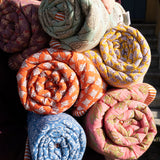 Quilted baby blanket - Yellow/Pink