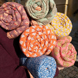 Quilted baby blanket - Mint/Yellow