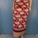 Bagru Scarf - Red with Animal