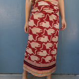 Bagru Scarf - Red with Animal