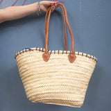 Straw Bag #6 - Blue Rhombe