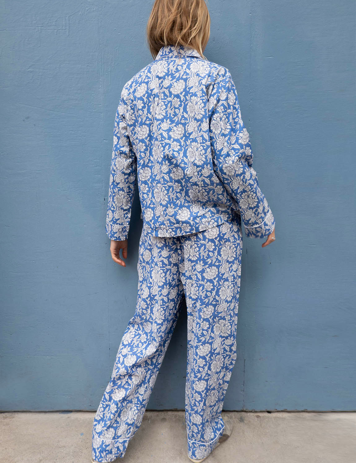 Pyjamas Blockprint - Blue Flower
