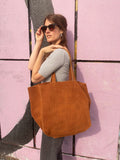 Suede Shopper Behind Marrakech - Cognac