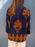 Velvet Suzani Jacket - Dark blue