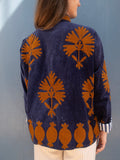 Velvet Suzani Jacket - Dark blue