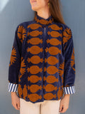 Velvet Suzani Jacket - Dark blue