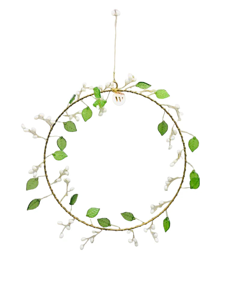 Indian Christmas - Big Wreath Green Leaves