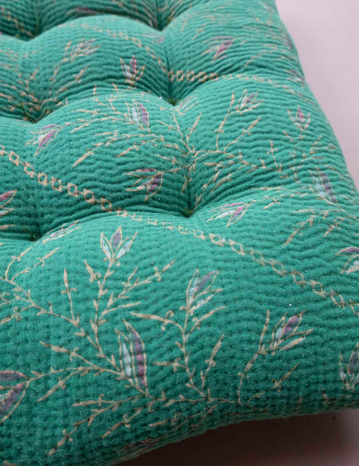 Indisk kantha siddepude - Green