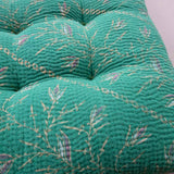 Indian Kantha seat cushion - Green