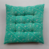 Indian Kantha seat cushion - Green
