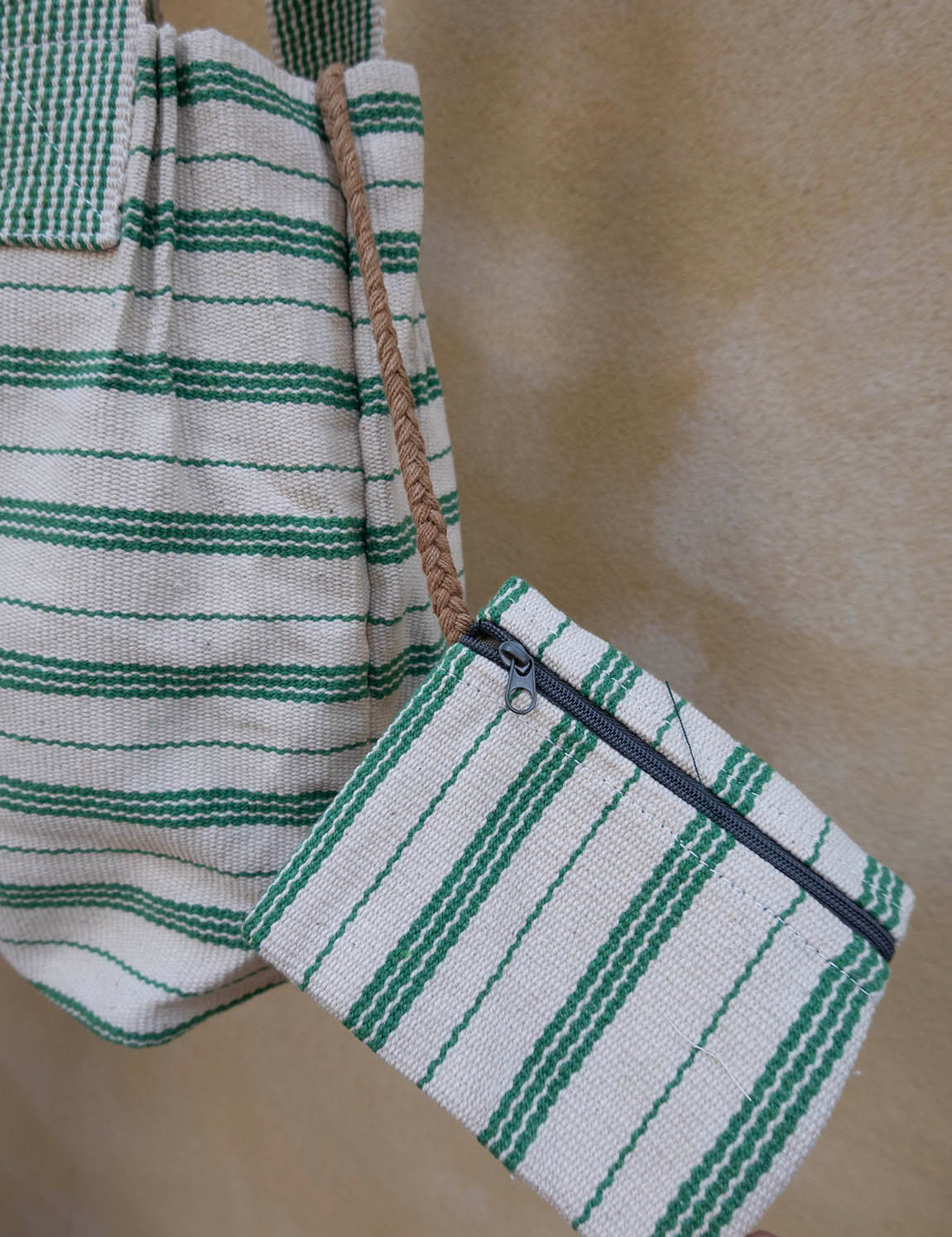 Nepal Stripe Bag - White/Green