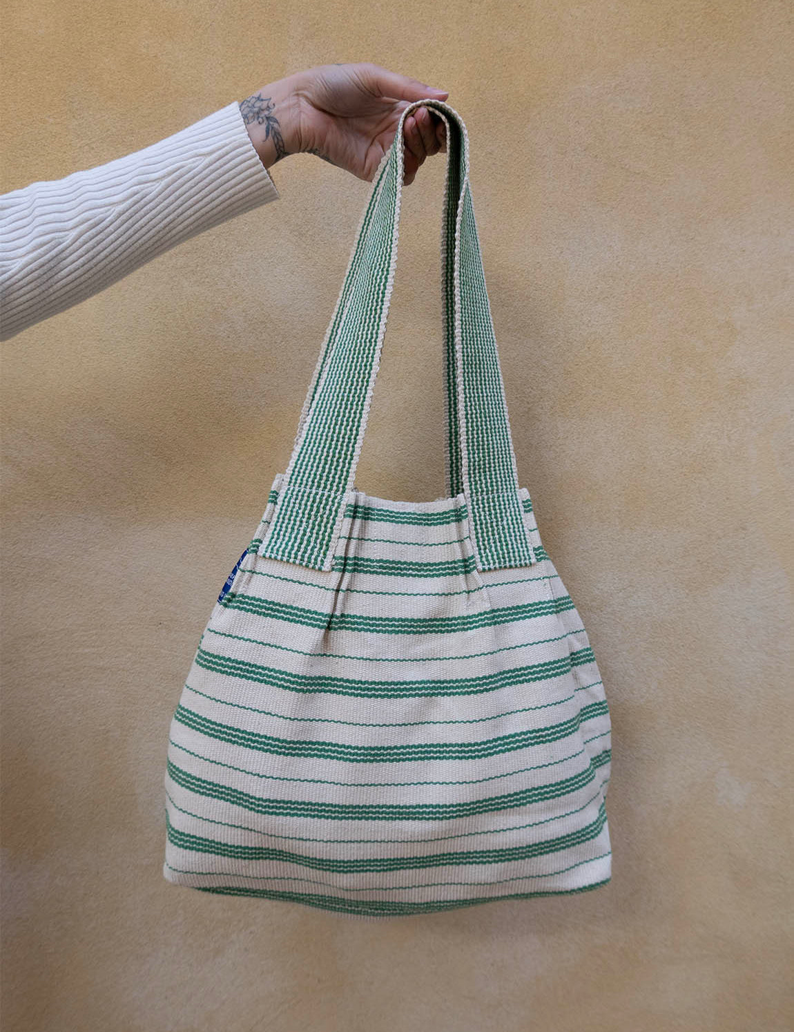 Nepal Stripe Bag - White/Green