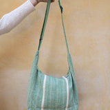 Nepal Stripe Crossbody Bag - Green/White