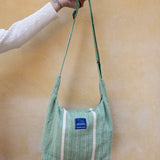 Nepal Stripe Crossbody Bag - Green/White