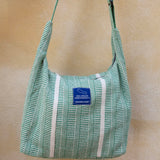Nepal Stripe Crossbody Bag - Green/White