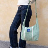 Nepal Stripe Crossbody Bag - Green/White