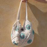Bali Bag Shopper - White / Turquoise
