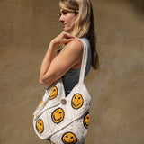 Bali Bag Shopper - White Smiley