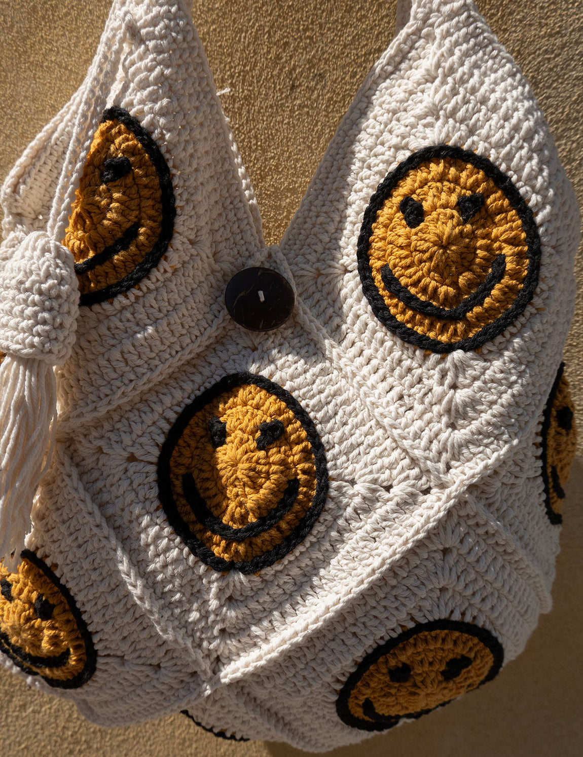 Bali Bag Shopper - White Smiley