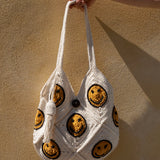 Bali Bag Shopper - White Smiley