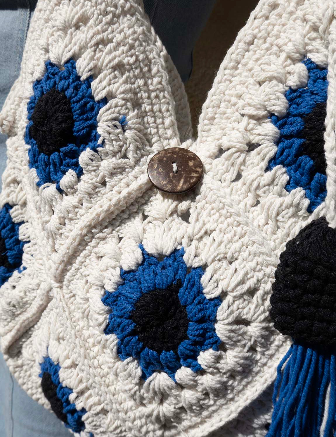Bali Bag Shopper - White / Blue / Black
