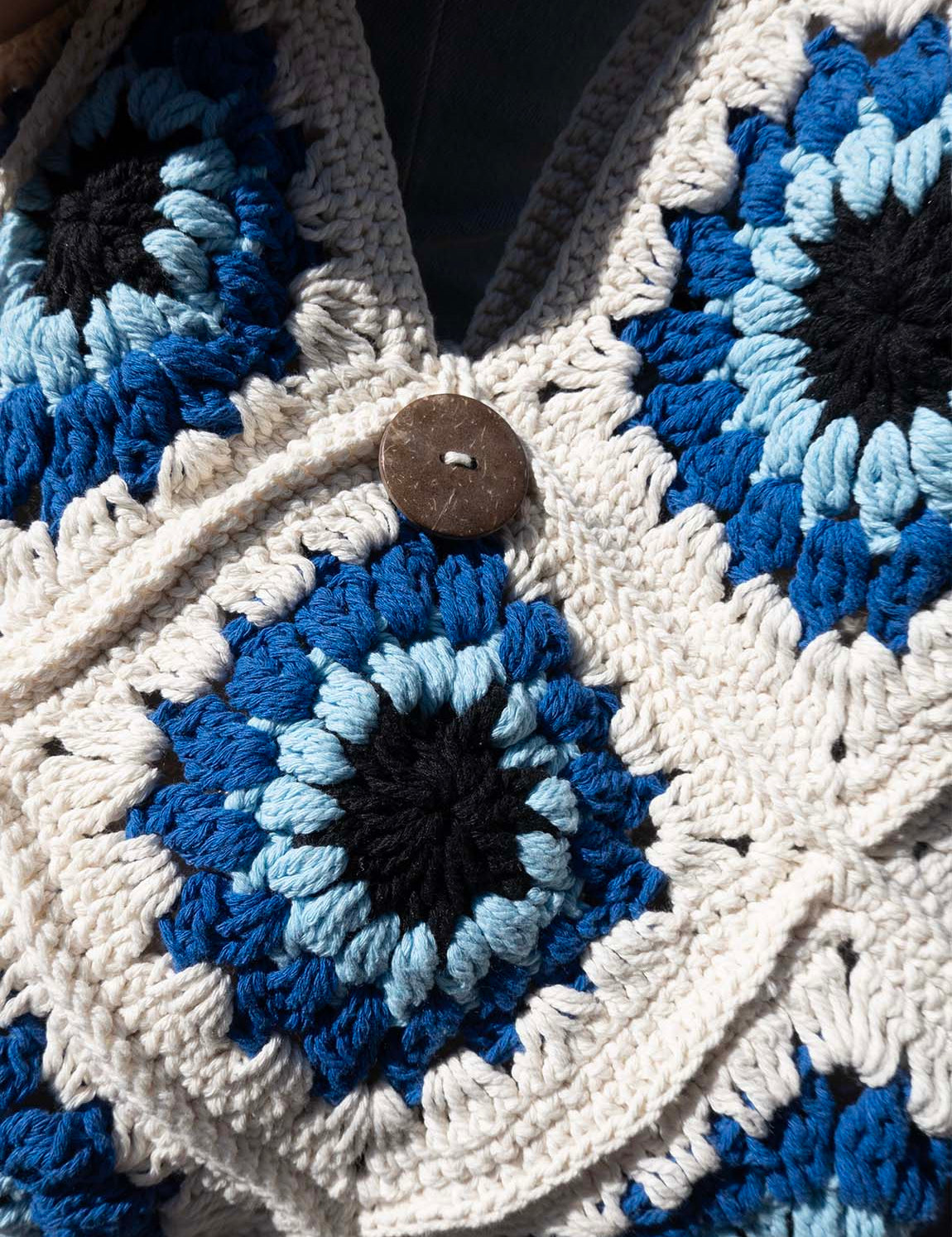 Bali Bag Shopper - White / Light Blue / Blue / Black