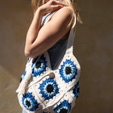 Bali Bag Shopper - White / Light Blue / Blue / Black