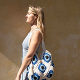Bali Bag Shopper - White / Light Blue / Blue / Black
