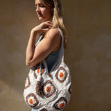 Bali Bag Shopper - White / Brown / Rust