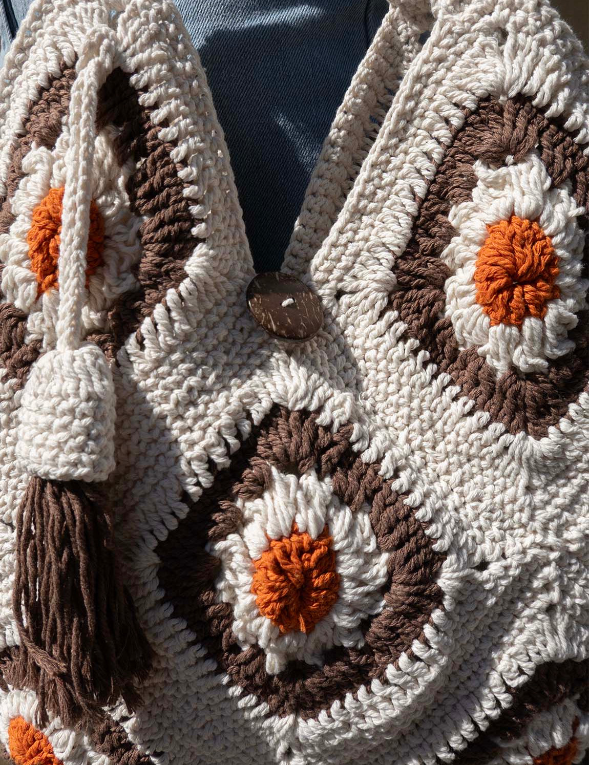 Bali Bag Shopper - White / Brown / Rust